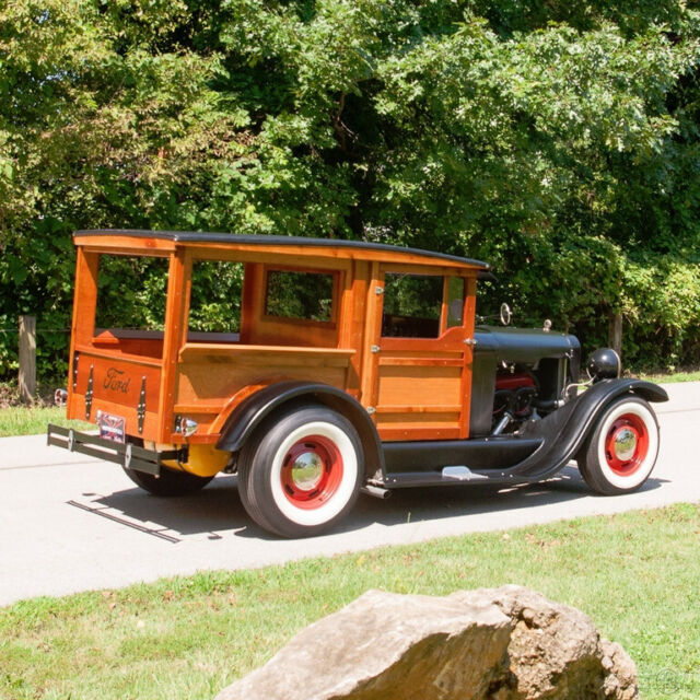1927 Black Ford Custom Hotrod Woody Wagon Wagon