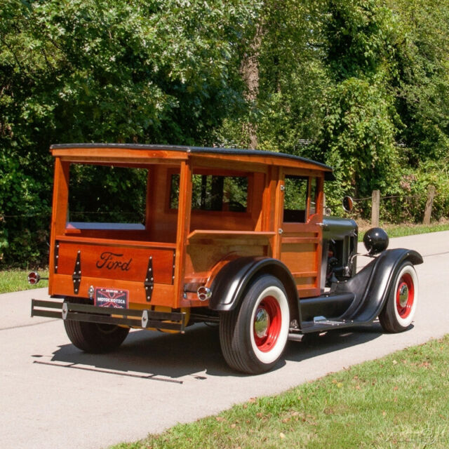 1927 Black Ford Custom Hotrod Woody Wagon Wagon