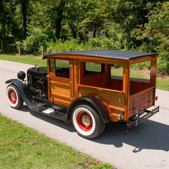 1927 Black Ford Custom Hotrod Woody Wagon Wagon