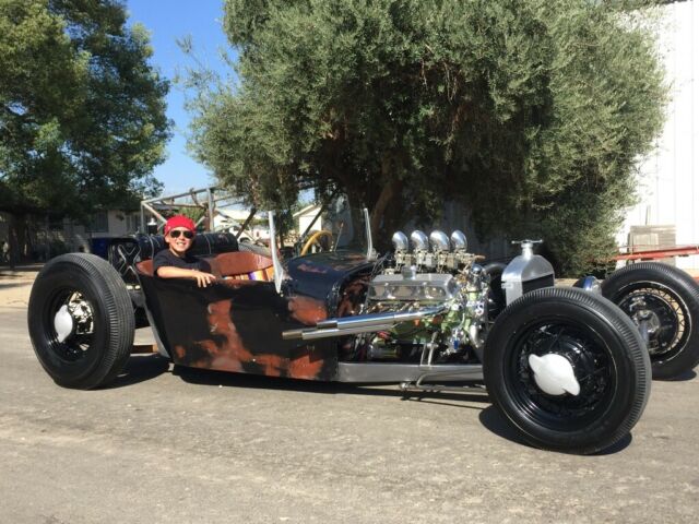 1927 Chassis is raw, body is black and primer Ford Model T Roadster