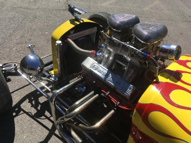 1927 yellow/red flames Ford Model T Convertible