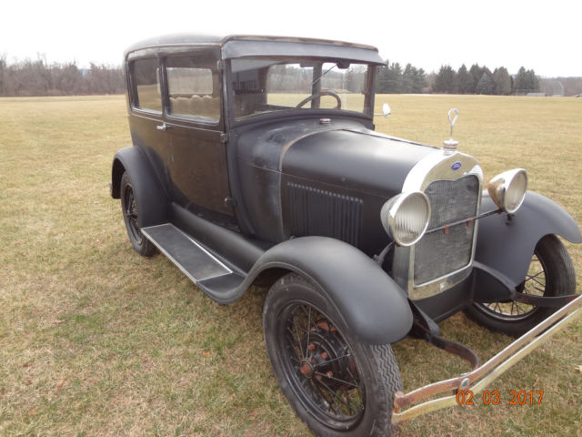 1928 Black Ford Model A Sedan