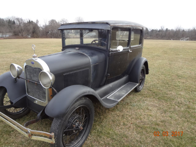 1928 Black Ford Model A Sedan