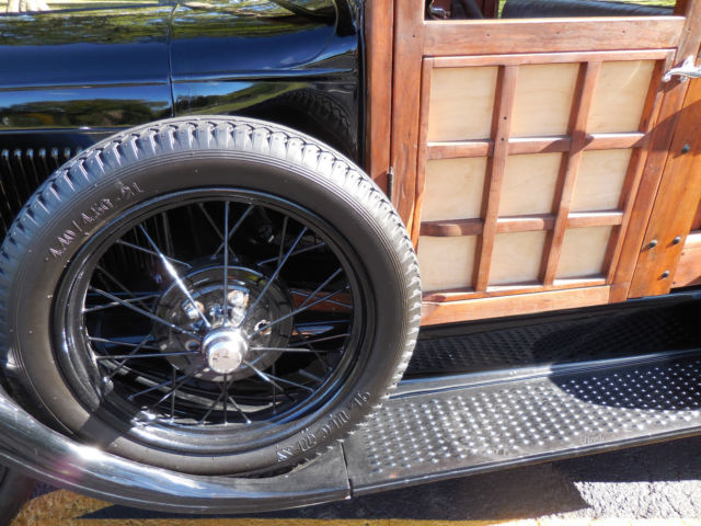 1928 Black and Walnut Ford Model A WoodyTruck