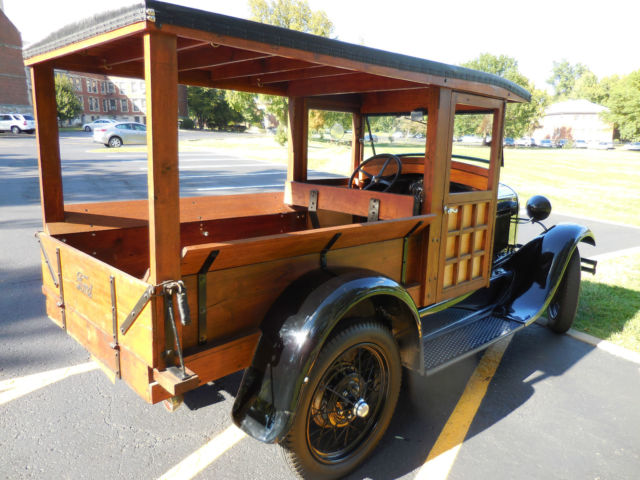1928 Black and Walnut Ford Model A WoodyTruck