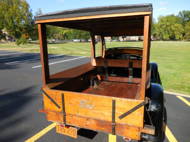 1928 Black and Walnut Ford Model A WoodyTruck