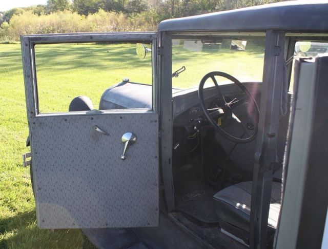 1928 Black Primer Ford Model A 4-Door Sedan