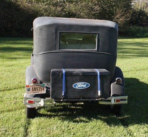 1928 Black Primer Ford Model A 4-Door Sedan