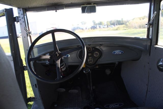 1928 Black Primer Ford Model A 4-Door Sedan
