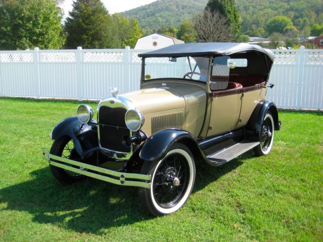 1928 Tan Ford Model A Convertible