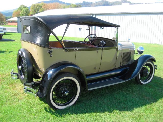 1928 Tan Ford Model A Convertible