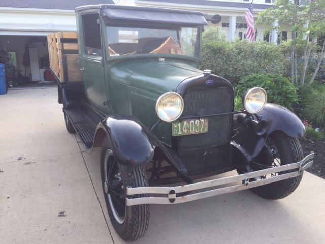 1928 green Ford Model A Cab & Chassis