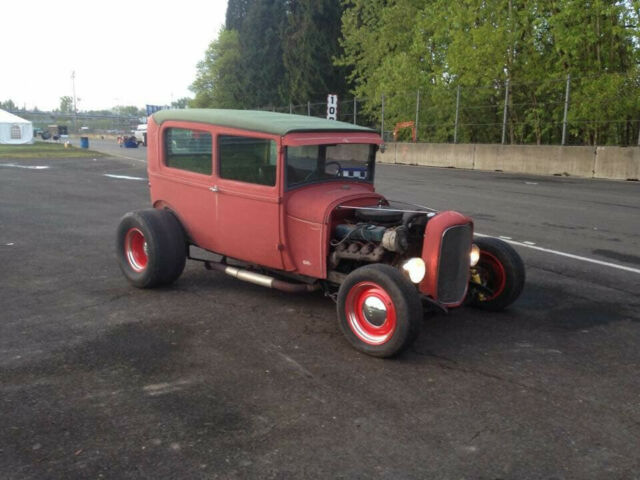 1928 Red Ford Model A Sedan