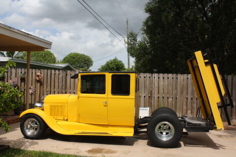 1929 Yellow Ford Model A Extended Cab Pickup