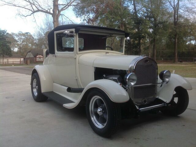 1929 White Ford Model A Coupe