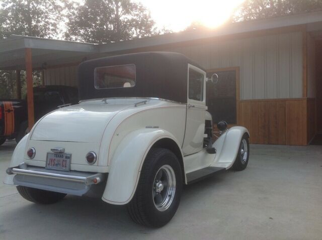 1929 White Ford Model A Coupe