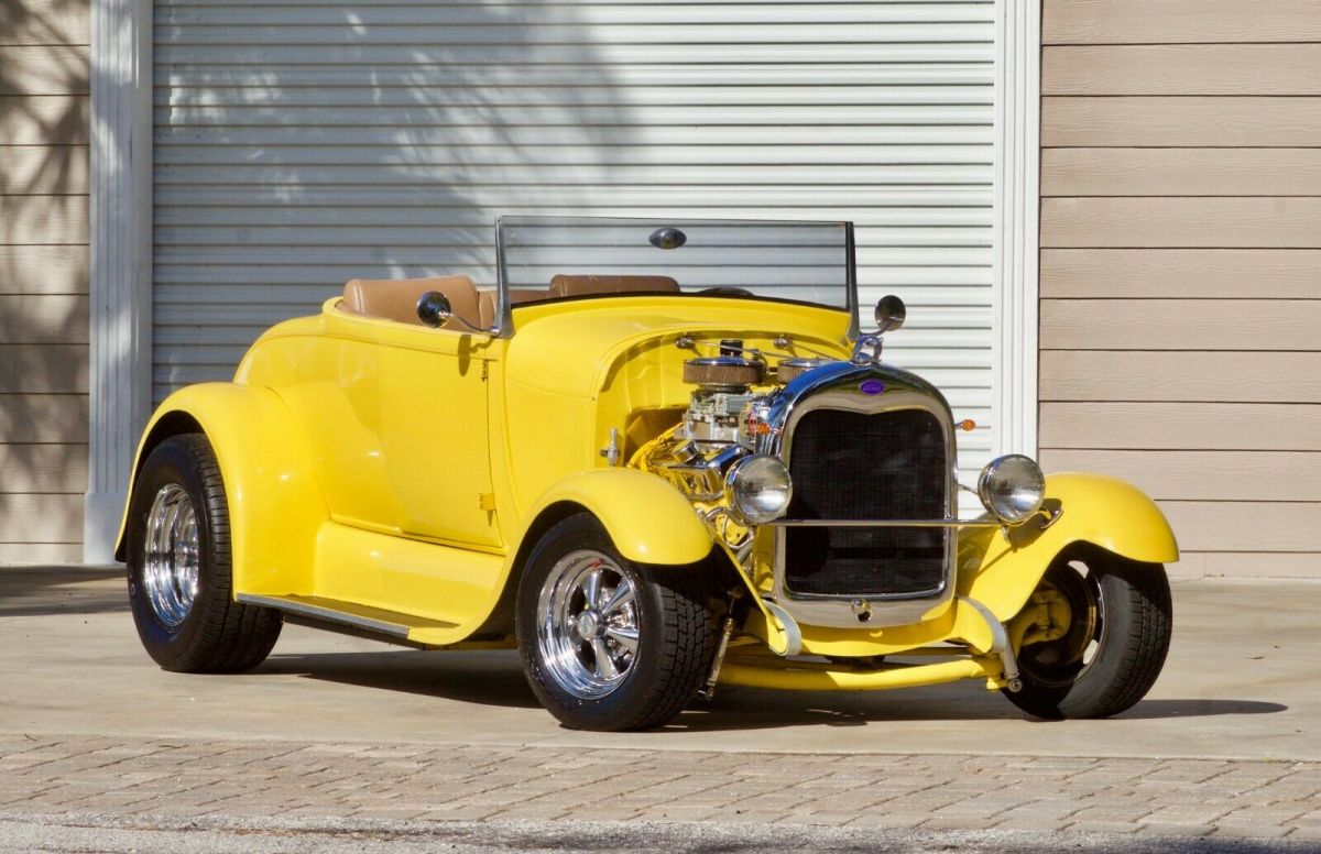 1929 Yellow Ford Model A Convertible
