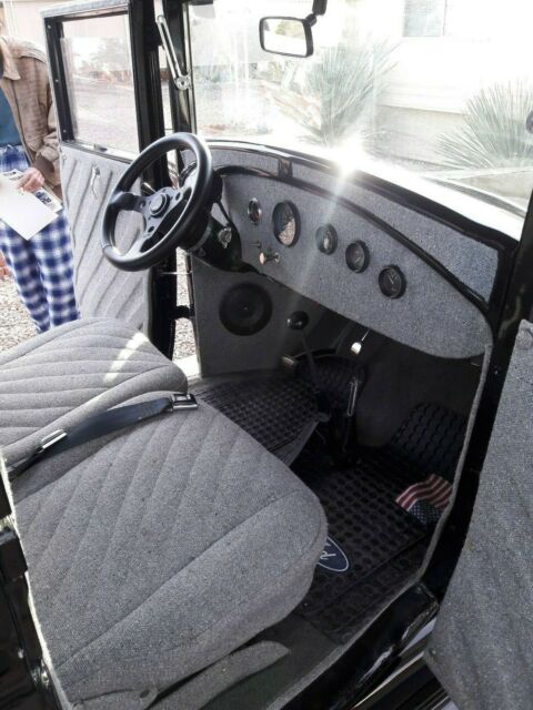 1929 Black Ford Model A 4 Door suicide doors