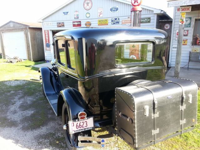 1929 Black Ford Model A 4 door town sedan