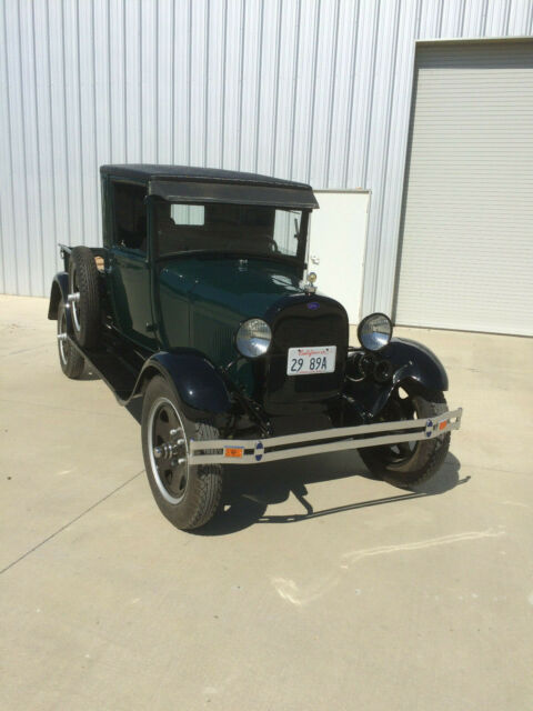 1929 Black and Rock Moss Green Ford Model A Standard Cab Pickup