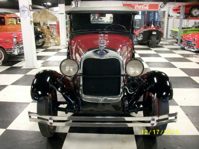 1929 Burgundy Ford Model A Convertible