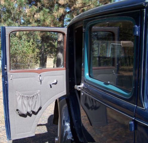 1929 Blue with Black Fenders and Grey accents Ford Model A Fordor