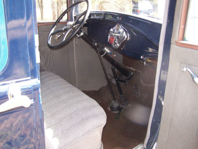 1929 Blue with Black Fenders and Grey accents Ford Model A Fordor