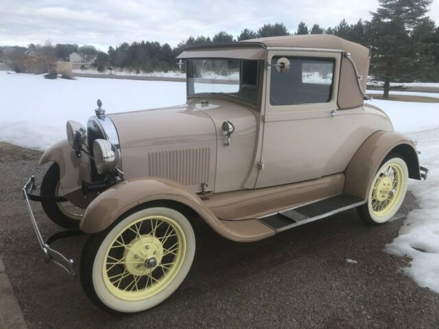 1929 Tan Ford Model A Sport Coupe