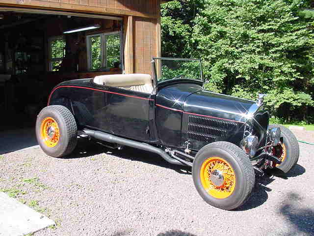 1929 Black Ford Model A street rod
