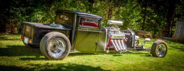 1929 Satin Black Ford Modified Model-A Pickup