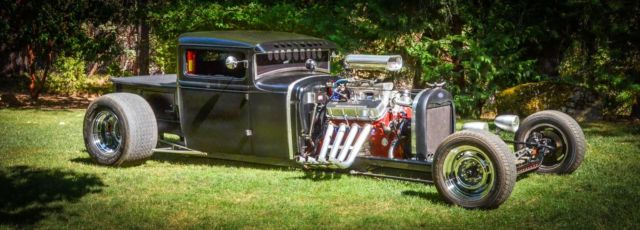 1929 Satin Black Ford Modified Model-A Pickup