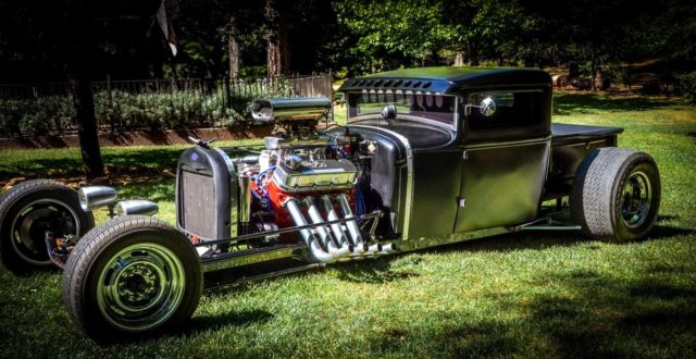 1929 Satin Black Ford Modified Model-A Pickup