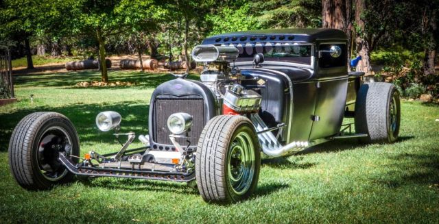 1929 Satin Black Ford Modified Model-A Pickup