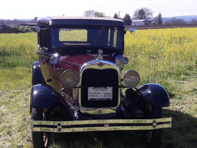 1929 Burgundy Ford Model A Sedan