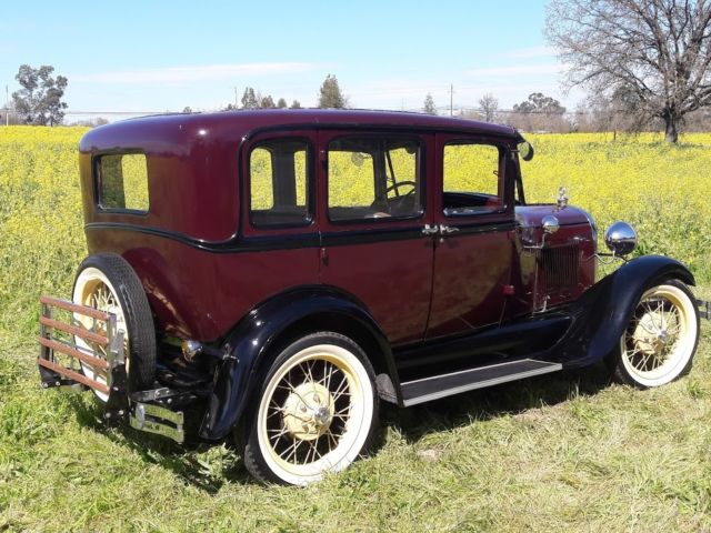 1929 Burgundy Ford Model A Sedan