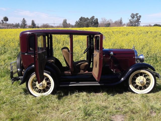 1929 Burgundy Ford Model A Sedan