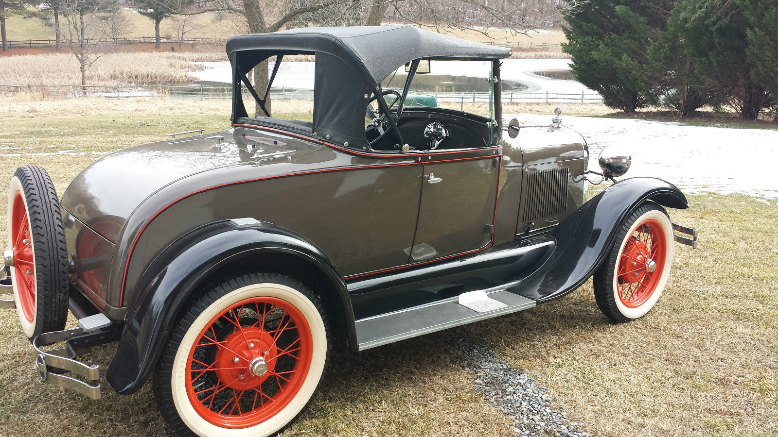 1929 Commercial Drab and Black Ford Model A Roadster