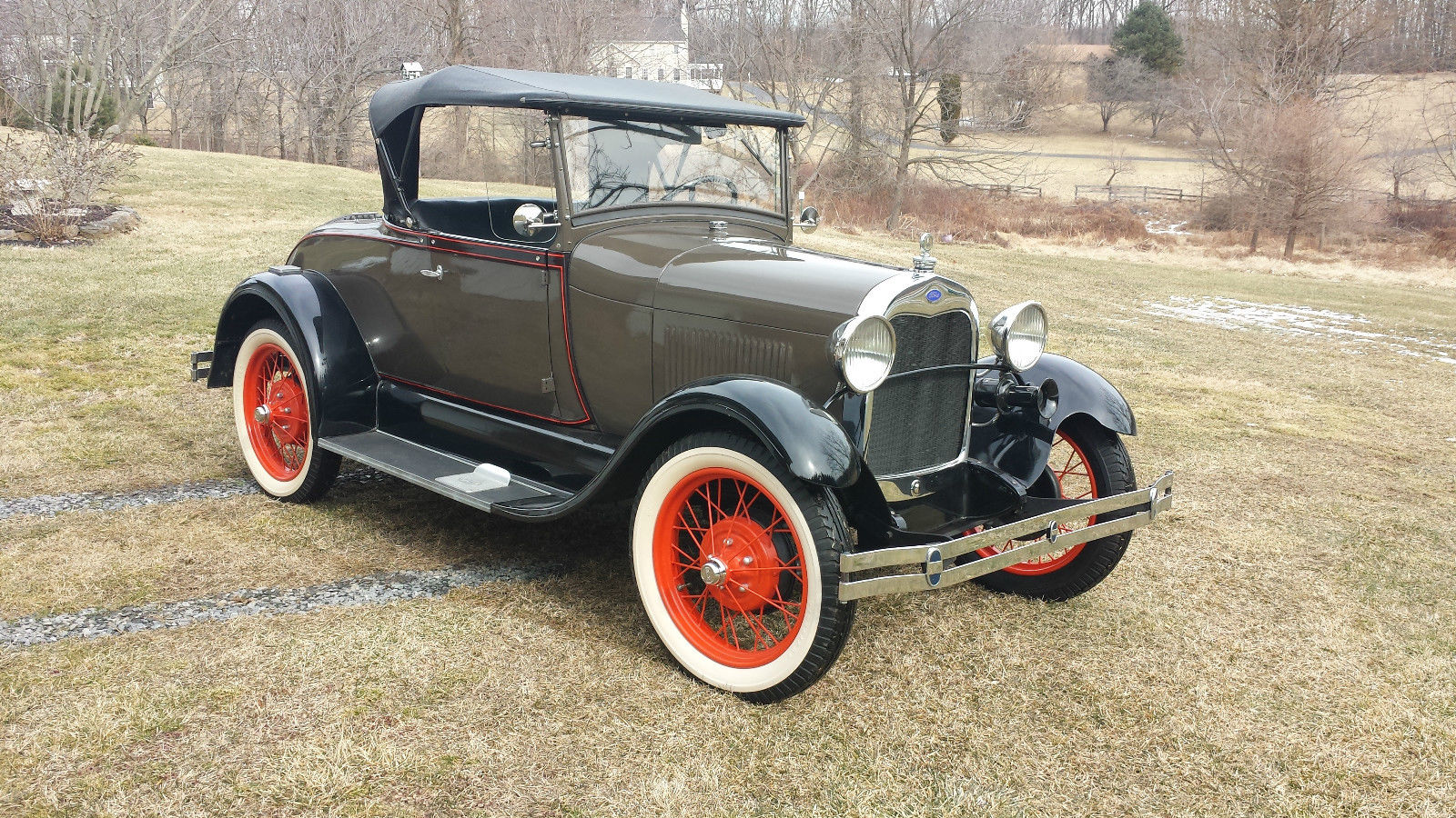 1929 Commercial Drab and Black Ford Model A Roadster