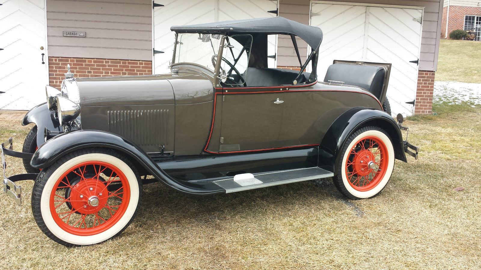 1929 Commercial Drab and Black Ford Model A Roadster