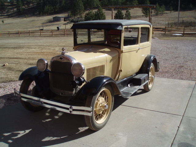 1929 Yellow Ford Model A Sedan