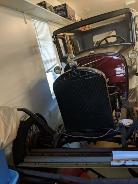 1929 Black Ford Model A 4 door town sedan