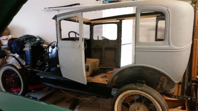 1929 Black Ford Model A 4 door town sedan