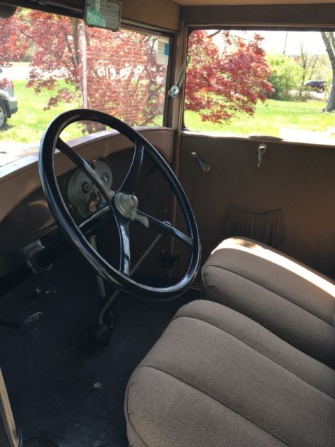 1929 Light Brown, Black Ford Model A Tudor