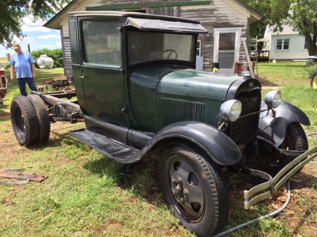 1929 Green Ford Model A Truck Cab and Flat Bed