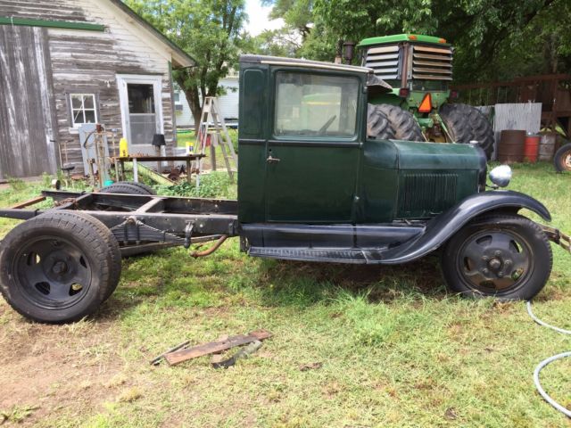 1929 Green Ford Model A Truck Cab and Flat Bed