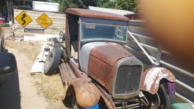 1929 Rust Ford Model A Truck Cab and Flat Bed