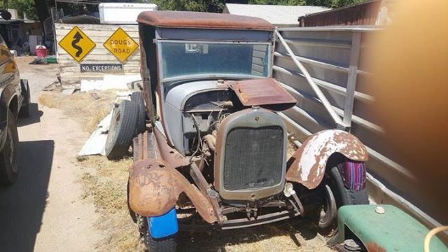 1929 Rust Ford Model A Truck Cab and Flat Bed