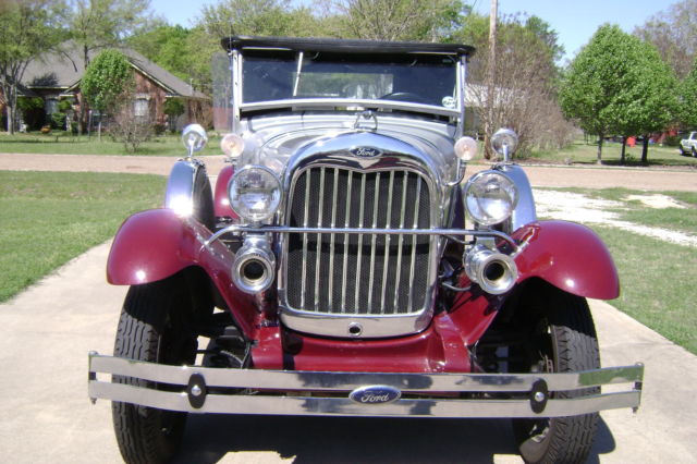 1929 Silver, Maroon Ford Model A Convertible