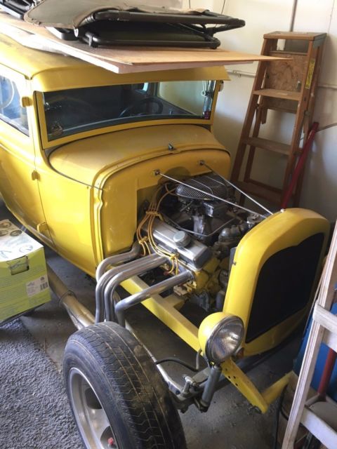 1930 Yellow Ford Chopped Coupe Coupe
