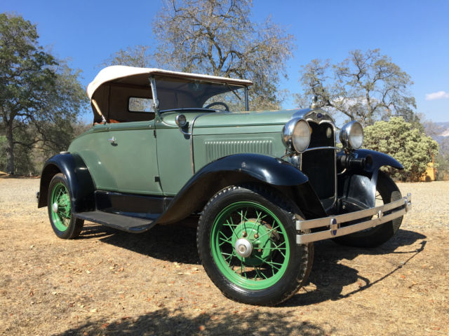 1930 Green/Black Ford Model A Convertible